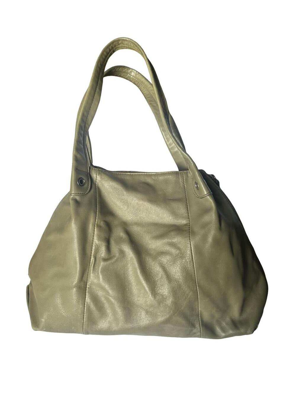 Furla Stone Beige Leather Shoulder Purse Large Hobo Bag